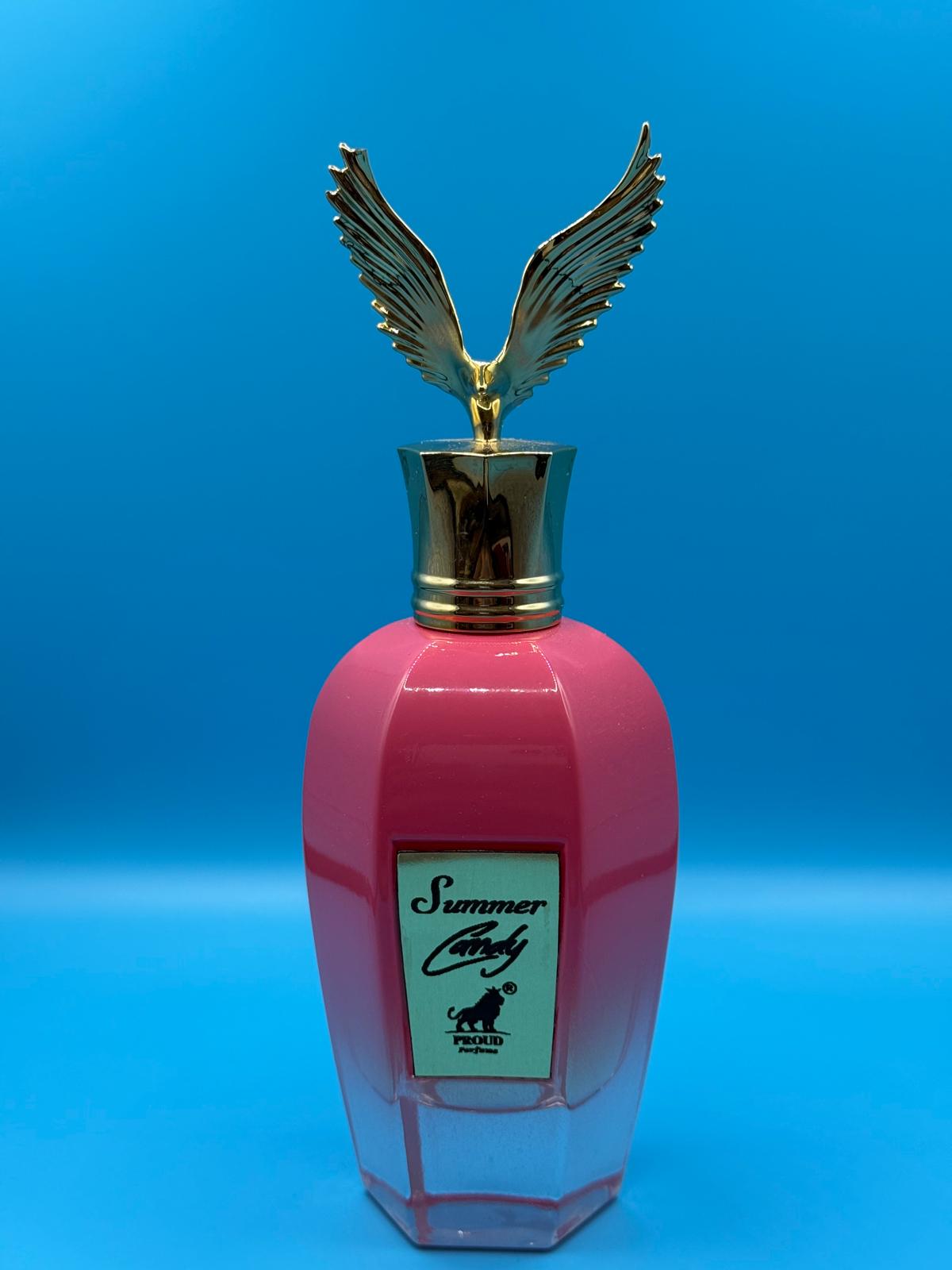 Proud Summer Candy pink winged bottle