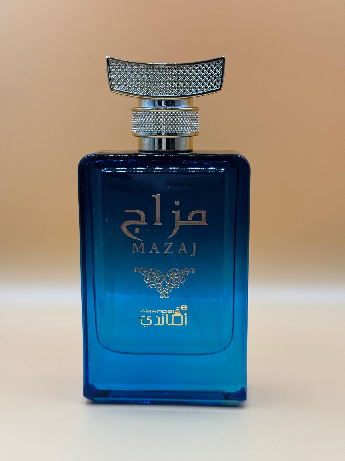 Amandi Mazaj dark blue perfume bottle