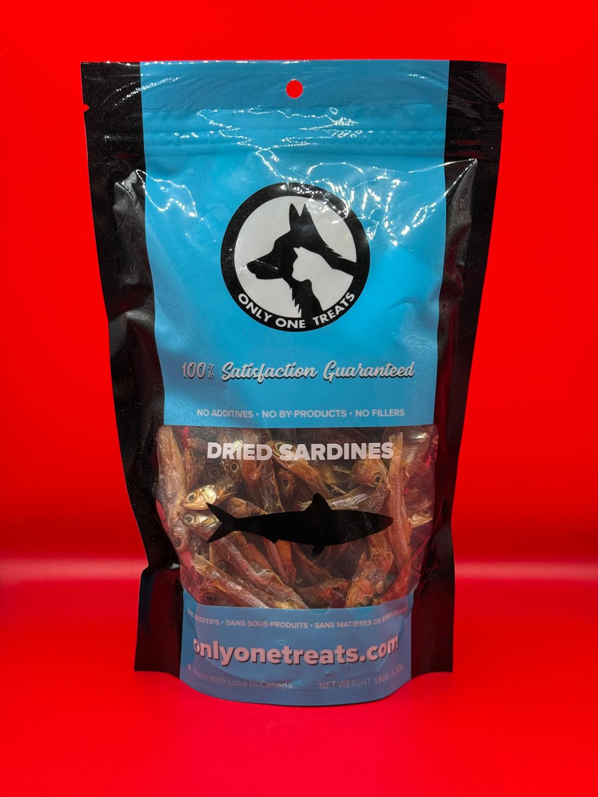 150g dried sardines dog treats Only One Treats